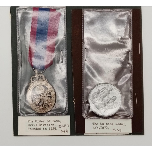 769 - A Collection of Four Vintage Retrospective Copies of Military Medals dating from 1659 to 1953 on. In... 