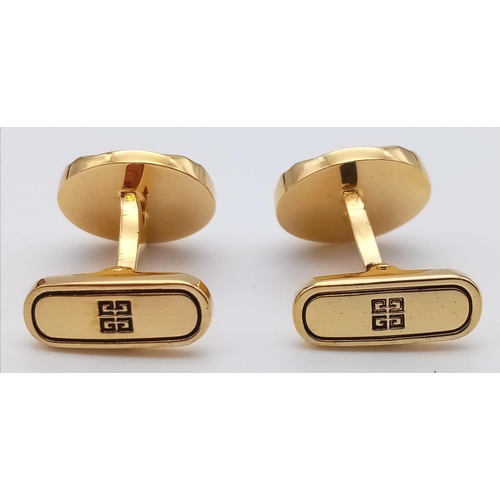 132 - A genuine, vintage, pair of GIVENCHY PARIS cufflinks in original presentation box. Excellent conditi... 