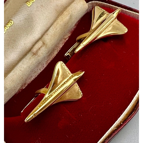 407 - An Extremely Collectable Pair of Concorde Gold Plated Cufflinks in the Original Presentation Case. A... 