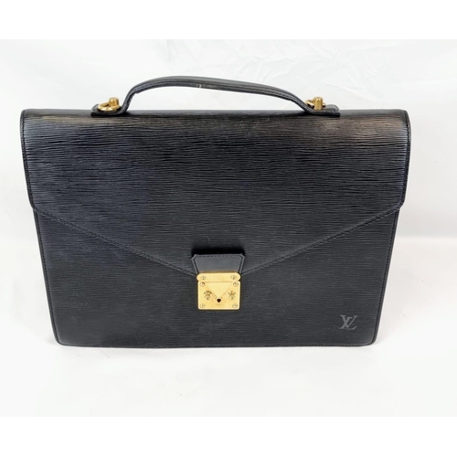 232 - A Louis Vuitton Black Ambassadeur Briefcase. Black epi leather. Zipped interior pocket. Plenty of in... 