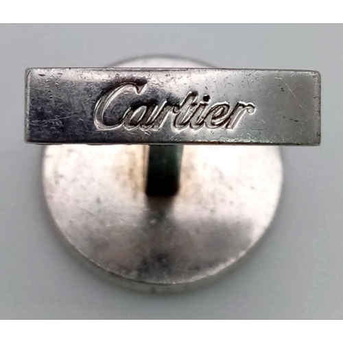 252 - A Lovely Vintage Pair of Cartier 925 Silver Cufflinks.
21.3g total weight. Ref - 9644