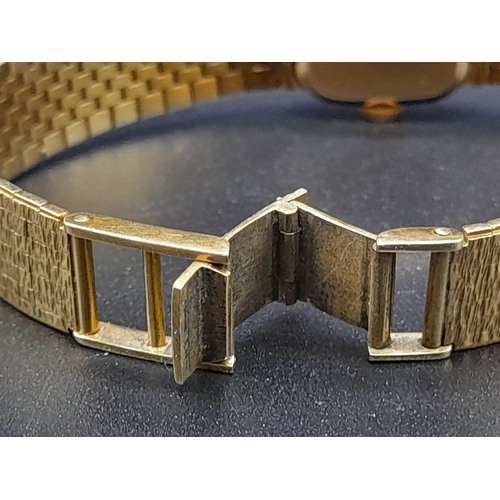 38 - A Vintage 18K Gold Piaget Ladies Dress Watch. 18K gold bracelet and case - 16 x 15mm. Mechanical mov... 