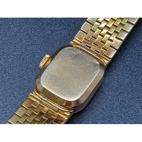 38 - A Vintage 18K Gold Piaget Ladies Dress Watch. 18K gold bracelet and case - 16 x 15mm. Mechanical mov... 