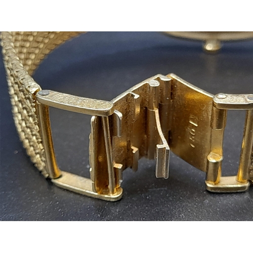 59 - An 18K Solid Gold and Diamond Jaeger de Coultre Unisex Watch. 18K old bracelet and case - 30 x 30mm.... 