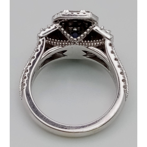 72 - A Stunning Vera Wang 18K White Gold and Diamond Love Ring. Featuring a collage of diamond cuts - pri... 