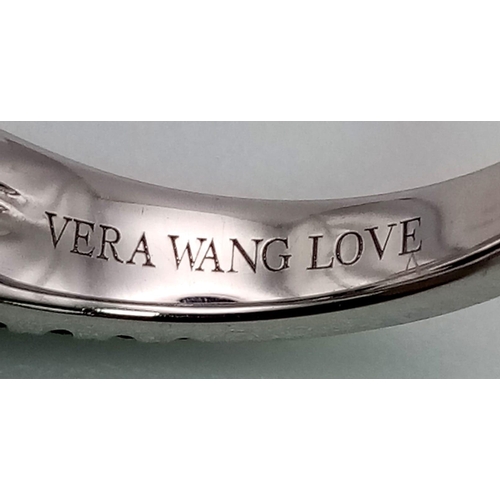 72 - A Stunning Vera Wang 18K White Gold and Diamond Love Ring. Featuring a collage of diamond cuts - pri... 