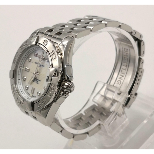 75 - A Breitling Galactic 32 Stainless Steel and Diamond Ladies watch. Stainless steel strap and case - 3... 