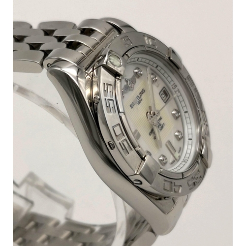 75 - A Breitling Galactic 32 Stainless Steel and Diamond Ladies watch. Stainless steel strap and case - 3... 