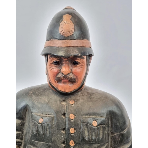 381 - A Large Vintage (1960s) Wooden Statue of an English Police Officer - also known as a Bobby. 71cm tal... 