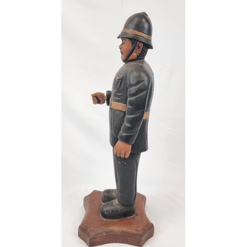 381 - A Large Vintage (1960s) Wooden Statue of an English Police Officer - also known as a Bobby. 71cm tal... 