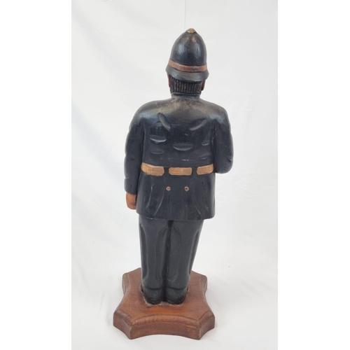 381 - A Large Vintage (1960s) Wooden Statue of an English Police Officer - also known as a Bobby. 71cm tal... 