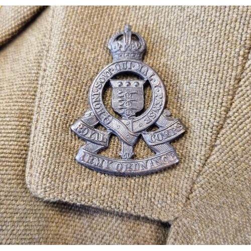 394 - A WW2 Royal Ordinance Corps Officers Uniform. NOTE! Please read handwritten provenance and see photo... 