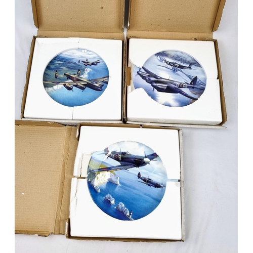 438 - Three Royal Doulton - In Defence of The Realm Aircraft Decorative Plates. As new, in original packag... 