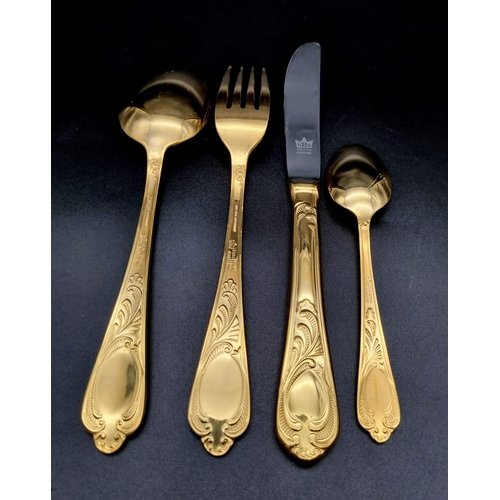 162 - A Brand New, Unused Solingen SBS 23/24K Gold Plated Cutlery Set. 72 items over two tiers in the orig... 