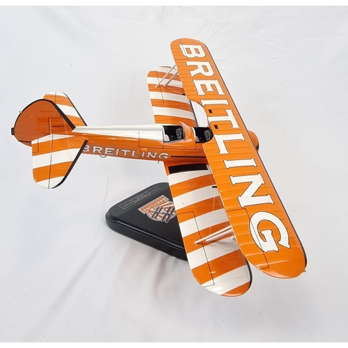 243 - Incredibly Rare Breitling Retail Display of a 1940's Boeing Super Stearman Model 75 Biplane with sta... 