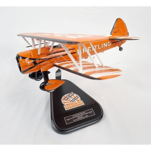 243 - Incredibly Rare Breitling Retail Display of a 1940's Boeing Super Stearman Model 75 Biplane with sta... 