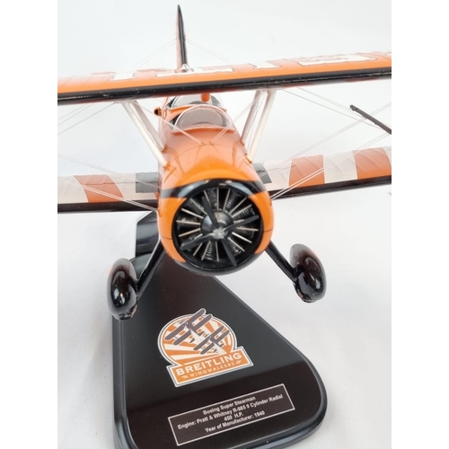 243 - Incredibly Rare Breitling Retail Display of a 1940's Boeing Super Stearman Model 75 Biplane with sta... 