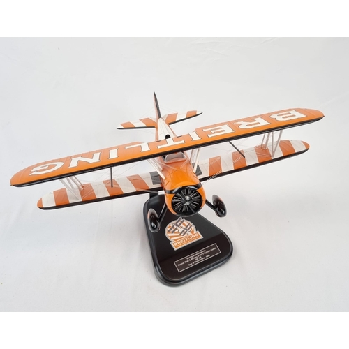 243 - Incredibly Rare Breitling Retail Display of a 1940's Boeing Super Stearman Model 75 Biplane with sta... 