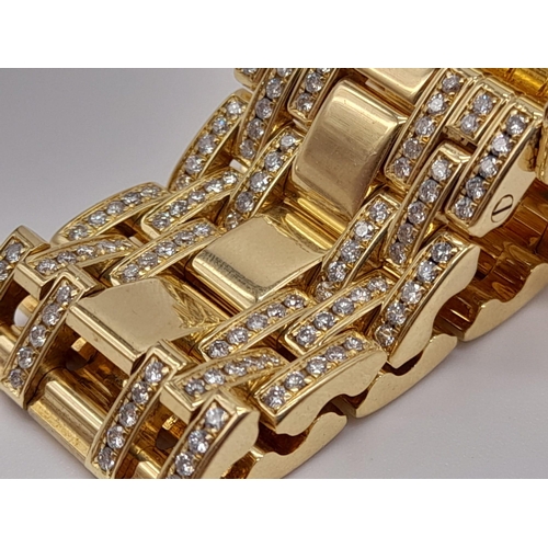 15 - A Rare Roberge Dual Face 18K Gold and Diamond Encrusted Dress Watch. 18k gold and diamond bracelet a... 