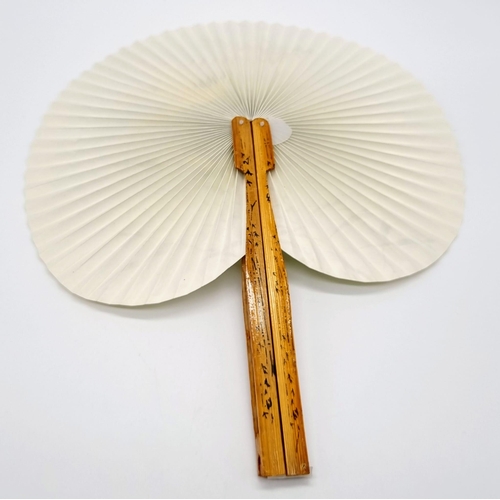 411 - Three Vintage Chinese Fans. Bamboo and dark wood have a very small amount of damage so a/f.