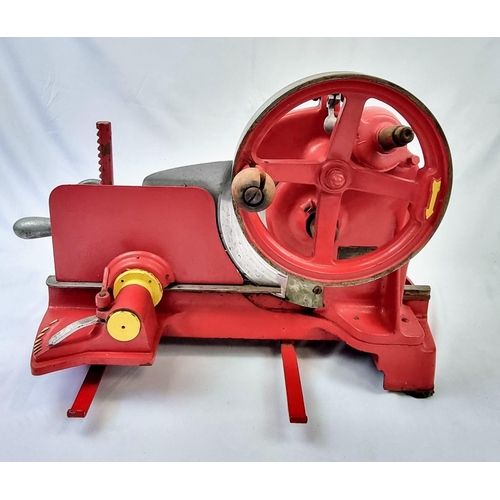 85 - A Rare Vintage Cast Iron Hand-Operated Meat Slicer - Manufactured by the British Weighers and Meat S... 