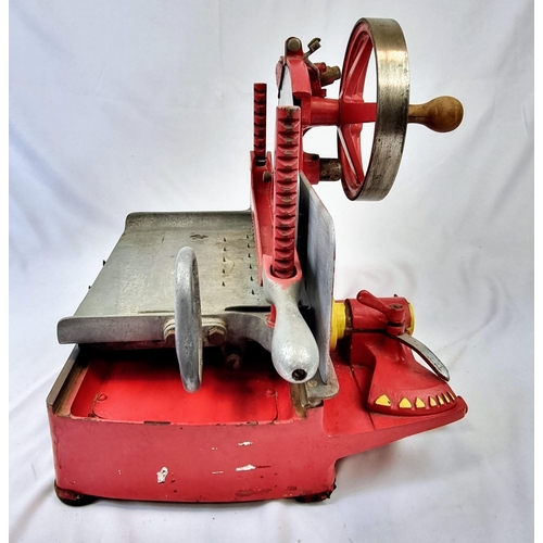 85 - A Rare Vintage Cast Iron Hand-Operated Meat Slicer - Manufactured by the British Weighers and Meat S... 