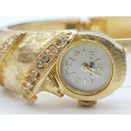 1177 - Two Ladies Bracelet Dress Watches. A silver, the other a gold tone. Both quartz movement in working ... 