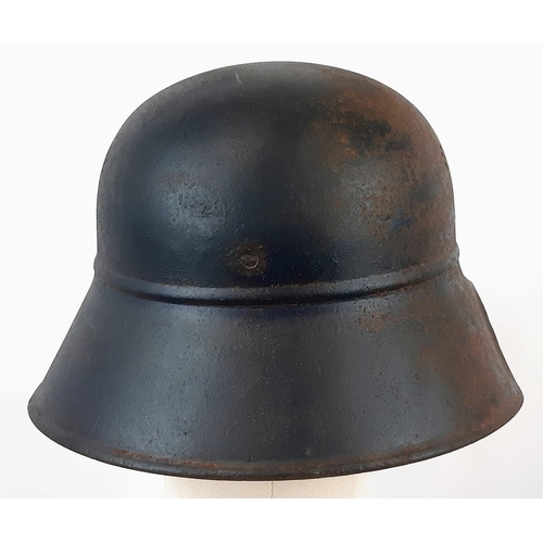 471 - WW2 German “Gladiator” Style Air Raid Police Helmet No Liner. Found in a German Cellar.