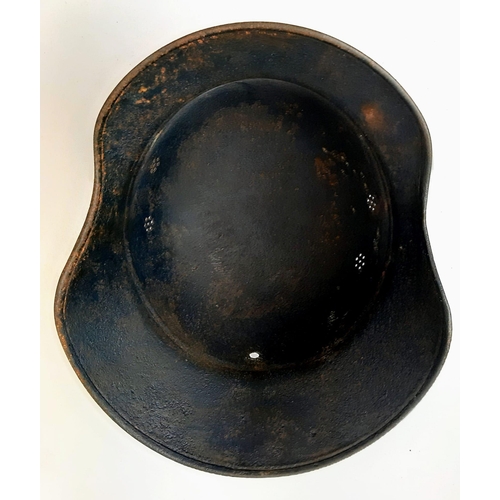 471 - WW2 German “Gladiator” Style Air Raid Police Helmet No Liner. Found in a German Cellar.