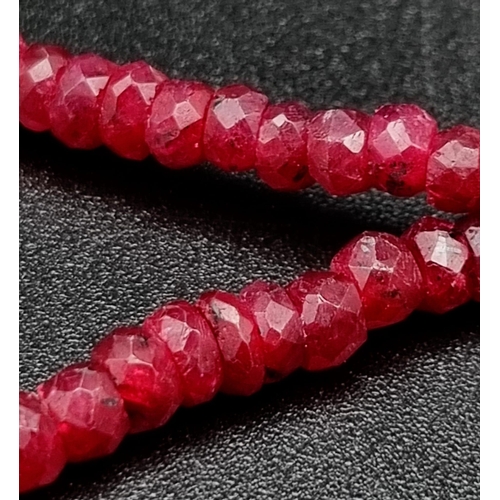 473 - 290ct Single Strand Ruby necklace with a Ruby Pendant. Ruby approx 200cts. Necklace has a Ruby clasp... 