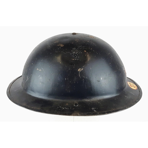 496 - WW2 British Home Front National Fire Service Helmet 37: Eltham London.