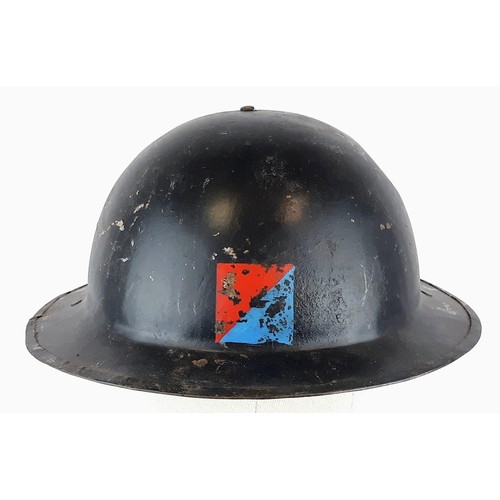 496 - WW2 British Home Front National Fire Service Helmet 37: Eltham London.