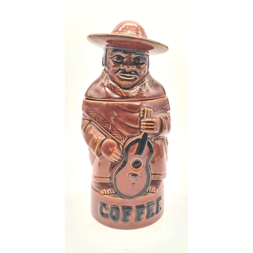 1184 - A PRICE & KENSINGTON coffee jar. Made to resemble a South American coffee plantation worker dressed ... 