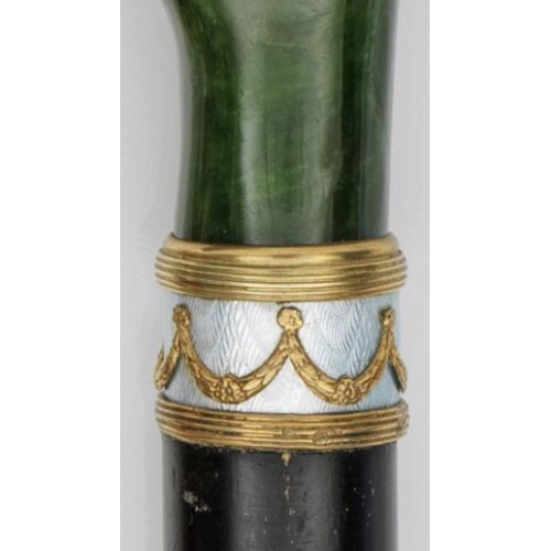 159 - A Russian nephrite jade silver gilt enamel large walking stick 
Stunning condition and fully hallmar... 