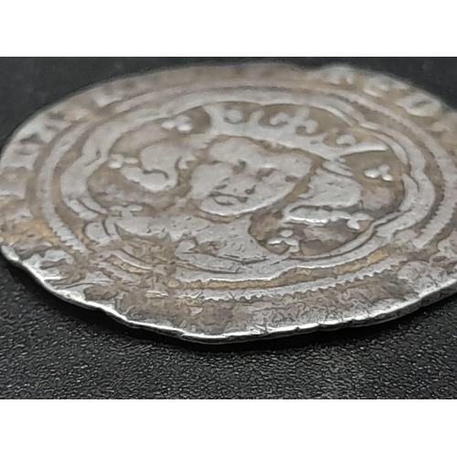 107 - An Edward III Silver Hammered Groat Coin. 4th coinage, 1351-1361. London mint. Please see photos for... 