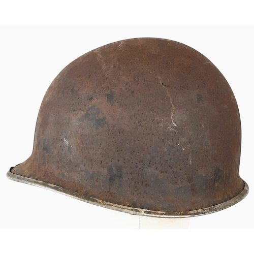 163 - WW2 Normandy Relic Fixed Bale US M1 Helmet. Found in an attic near St Lo, Normandy France. In “As fo... 