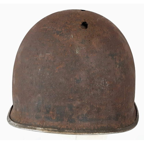 163 - WW2 Normandy Relic Fixed Bale US M1 Helmet. Found in an attic near St Lo, Normandy France. In “As fo... 