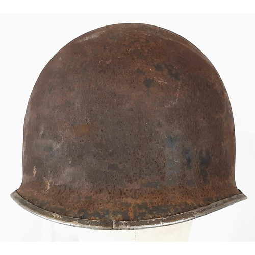 163 - WW2 Normandy Relic Fixed Bale US M1 Helmet. Found in an attic near St Lo, Normandy France. In “As fo... 