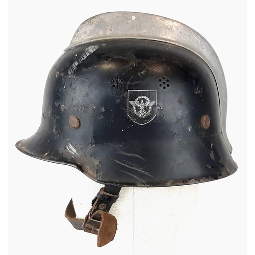 184 - WW2 German Fireman’s Double Decal Hemet.