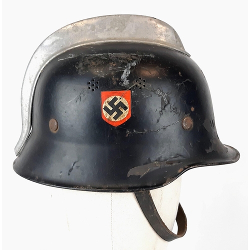 184 - WW2 German Fireman’s Double Decal Hemet.