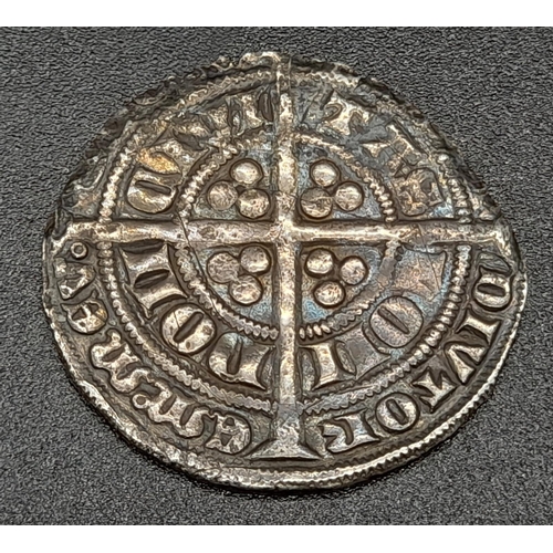 247 - An Edward III Silver Hammered Groat Coin. Fourth coinage. 1351- 61. Mint mark crown series G. Please... 