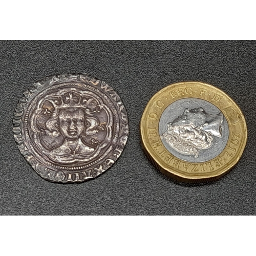 247 - An Edward III Silver Hammered Groat Coin. Fourth coinage. 1351- 61. Mint mark crown series G. Please... 