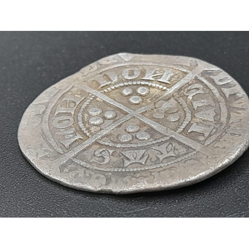 292 - An Edward III Silver Hammered Groat Coin. Most likely series G. 1351-61. Please see photos for condi... 