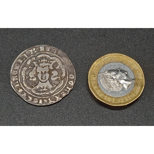 325 - An Edward III Silver Hammered Groat Coin. Fourth coinage mint mark. 1351-61. Please see photos for c... 