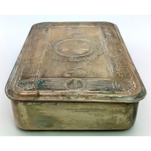 369 - Silver Plated WW1 Princess Mary Gift Tin. (Needs a good clean).