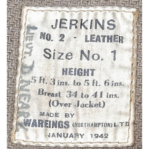 468 - WW2 British 1942 Dated British Officers Leather Jerkin.