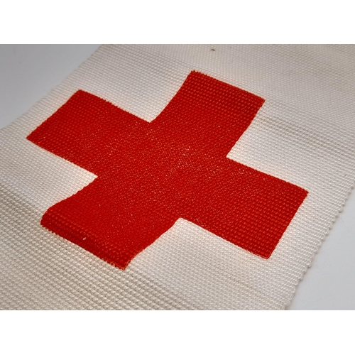 616 - WW2 German Medics Arm Band. Stamped with a “Kriegslazerette” - Battlefield Hospital stamp.