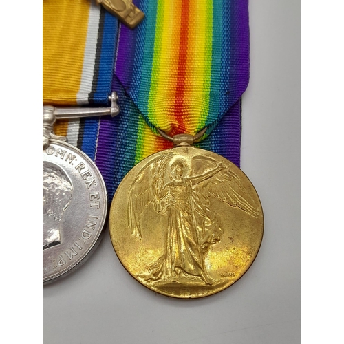 76 - WW1 Military Medal and Duo Awarded to 63626 Pte Edison Burnett 4th Machine Gun Corps. With original ... 