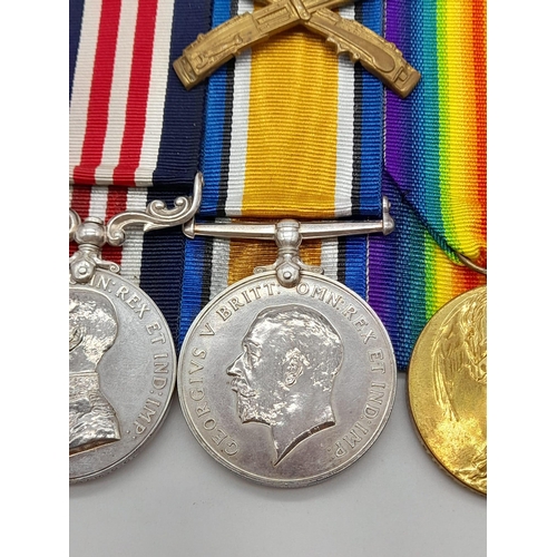 76 - WW1 Military Medal and Duo Awarded to 63626 Pte Edison Burnett 4th Machine Gun Corps. With original ... 