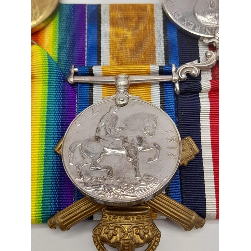 76 - WW1 Military Medal and Duo Awarded to 63626 Pte Edison Burnett 4th Machine Gun Corps. With original ... 